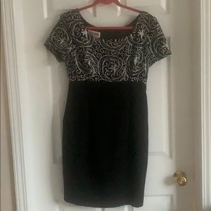 Black and Silver dress.